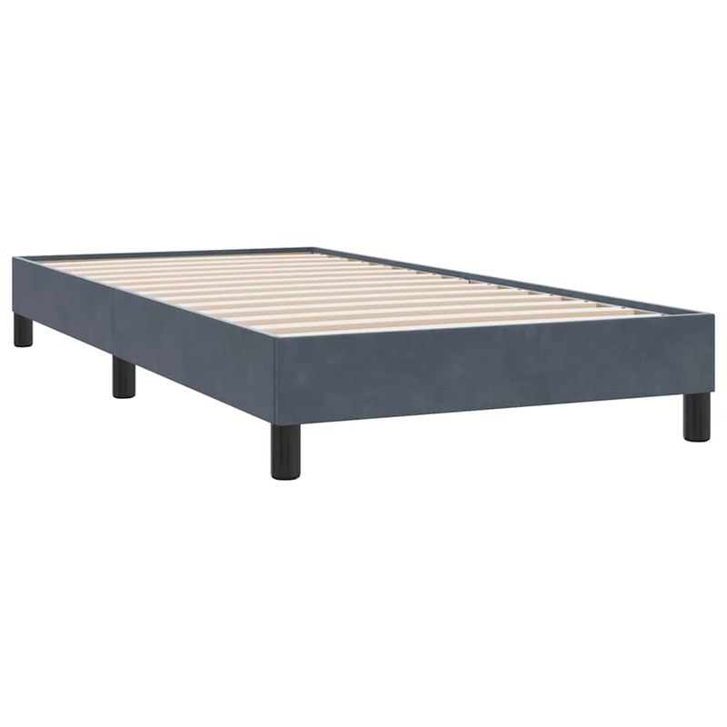 Casa si Gradina - Mobilier - Paturi si accesorii - Paturi - Pat box spring cu saltea, gri inchis, 80x210 cm, catifea - Infinity.ro