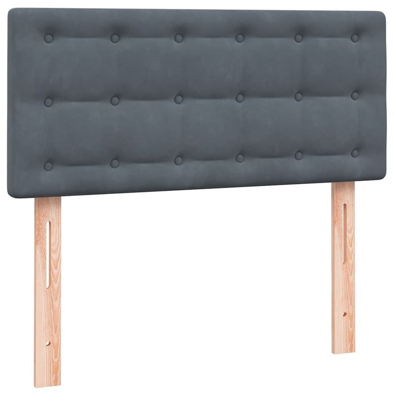 Casa si Gradina - Mobilier - Paturi si accesorii - Paturi - Pat box spring cu saltea, gri inchis, 80x210 cm, catifea - Infinity.ro