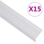 Casa si Gradina/Constructii/Scari si accesorii interioare/Scari lemn - Profile trepte forma L, 15 buc, argintiu, 100 cm, aluminiu - Infinity.ro