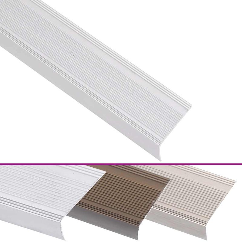 Casa si Gradina/Constructii/Scari si accesorii interioare/Scari lemn - Profile trepte forma L, 15 buc, argintiu, 100 cm, aluminiu - Infinity.ro