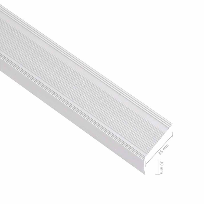 Casa si Gradina/Constructii/Scari si accesorii interioare/Scari lemn - Profile trepte forma L, 15 buc, argintiu, 100 cm, aluminiu - Infinity.ro