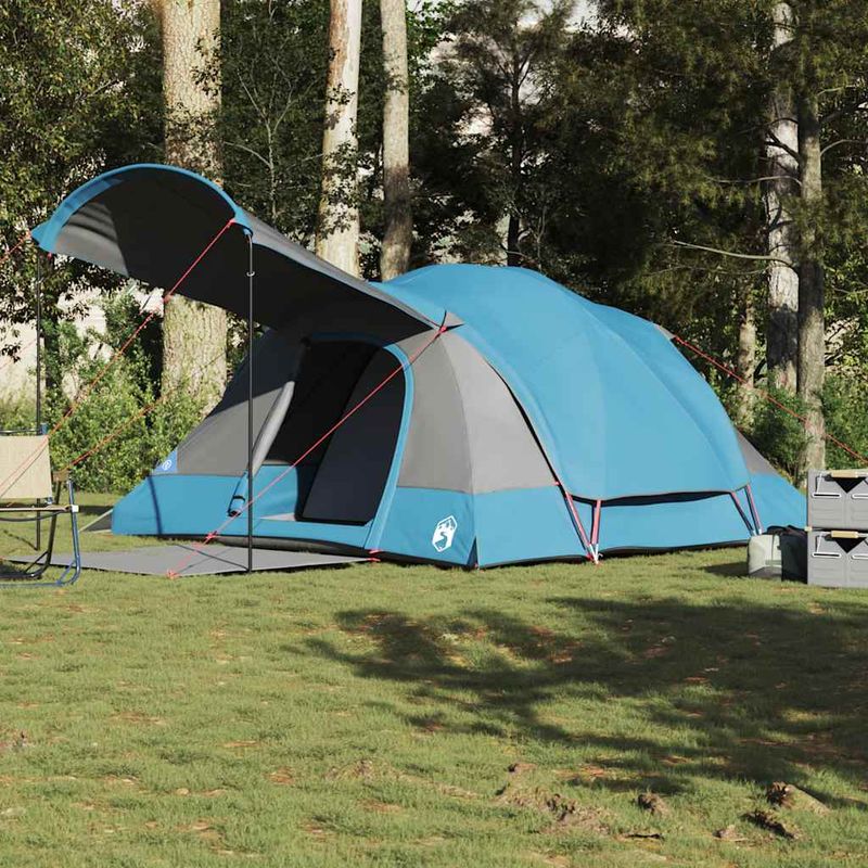 Sport si Outdoor - Camping - Corturi camping - Cort de familie tunel pentru 8 persoane, albastru, impermeabil - Infinity.ro