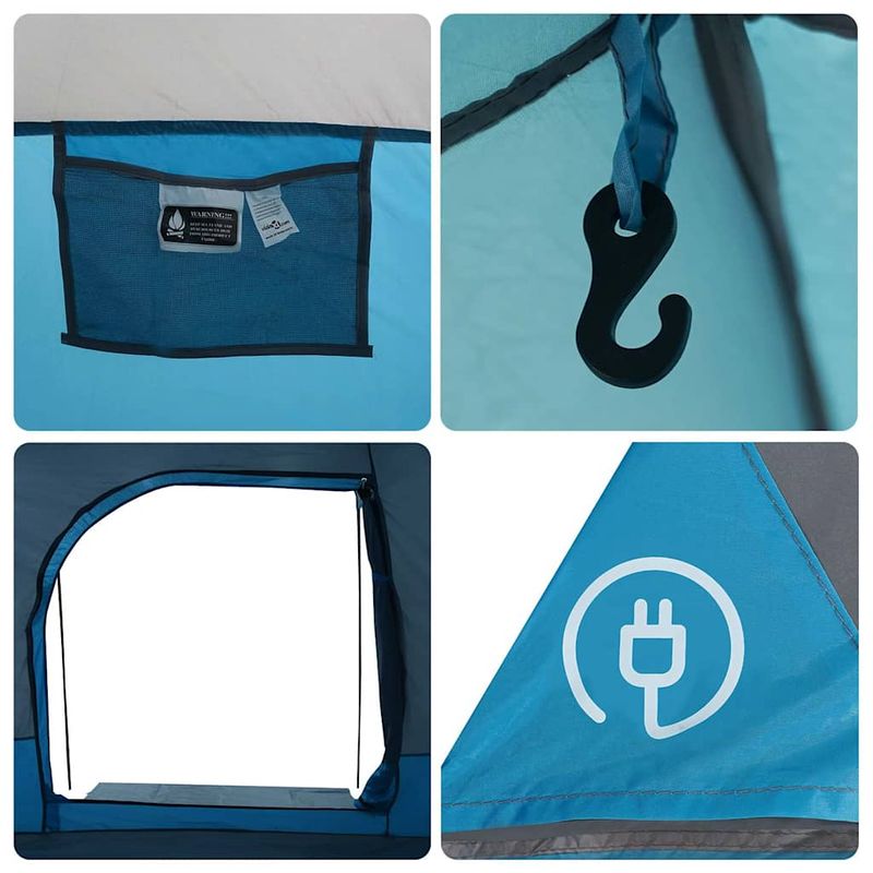 Sport si Outdoor - Camping - Corturi camping - Cort de familie tunel pentru 8 persoane, albastru, impermeabil - Infinity.ro