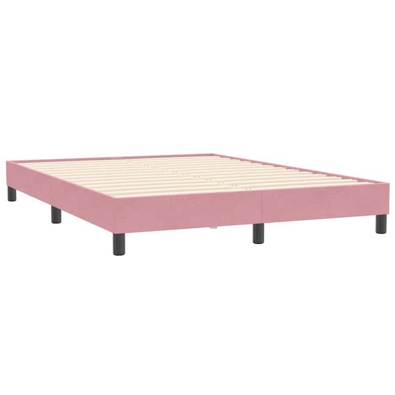 Casa si Gradina - Mobilier - Paturi si accesorii - Paturi - Pat box spring cu saltea, roz, 140x210 cm, catifea - Infinity.ro