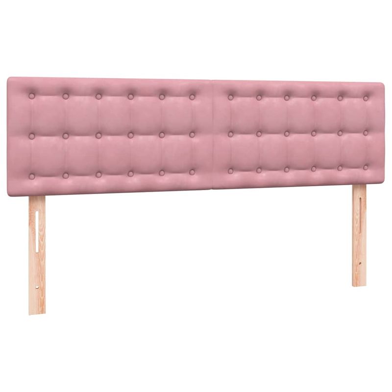 Casa si Gradina - Mobilier - Paturi si accesorii - Paturi - Pat box spring cu saltea, roz, 140x210 cm, catifea - Infinity.ro