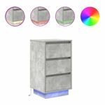 Casa si Gradina - Mobilier - Comode si corpuri - Noptiere - Noptiera cu lumini LED Gri beton 38x34x65 cm - Infinity.ro