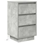 Casa si Gradina - Mobilier - Comode si corpuri - Noptiere - Noptiera cu lumini LED Gri beton 38x34x65 cm - Infinity.ro