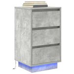 Casa si Gradina - Mobilier - Comode si corpuri - Noptiere - Noptiera cu lumini LED Gri beton 38x34x65 cm - Infinity.ro