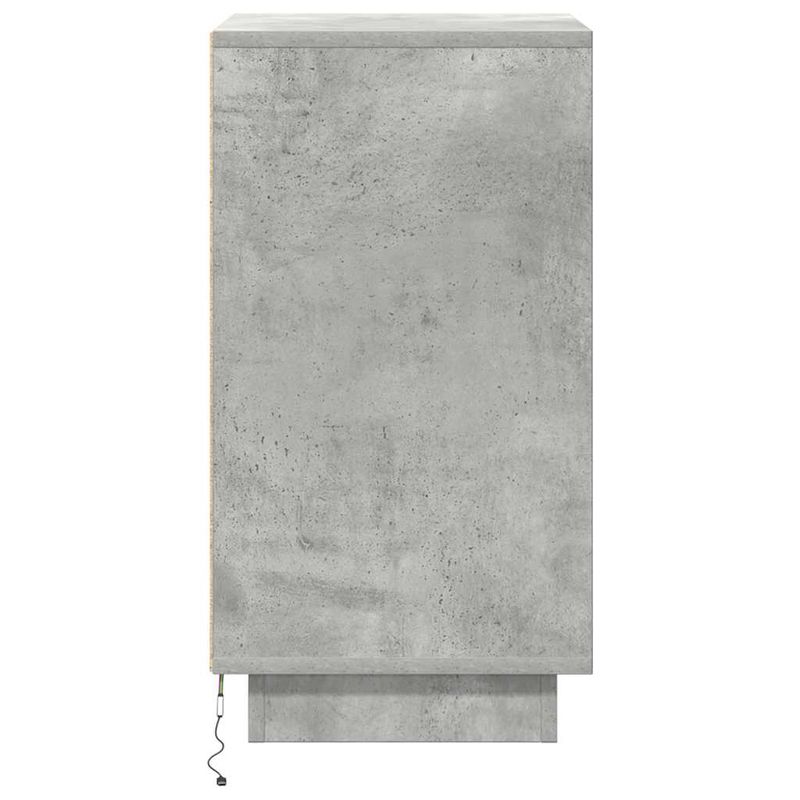 Casa si Gradina - Mobilier - Comode si corpuri - Noptiere - Noptiera cu lumini LED Gri beton 38x34x65 cm - Infinity.ro