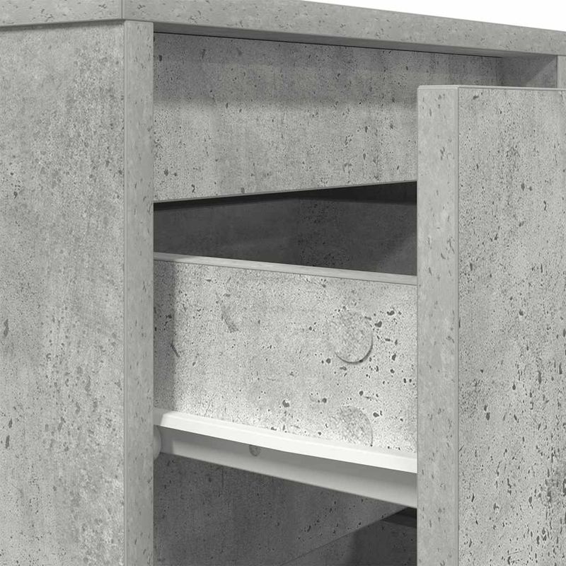 Casa si Gradina - Mobilier - Comode si corpuri - Noptiere - Noptiera cu lumini LED Gri beton 38x34x65 cm - Infinity.ro