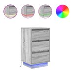 Casa si Gradina - Mobilier - Comode si corpuri - Noptiere - Noptiera cu lumini LED Gri Sonoma 38x34x65 cm - Infinity.ro