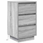 Casa si Gradina - Mobilier - Comode si corpuri - Noptiere - Noptiera cu lumini LED Gri Sonoma 38x34x65 cm - Infinity.ro