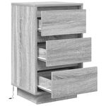 Casa si Gradina - Mobilier - Comode si corpuri - Noptiere - Noptiera cu lumini LED Gri Sonoma 38x34x65 cm - Infinity.ro