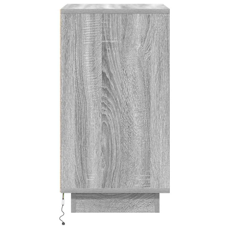 Casa si Gradina - Mobilier - Comode si corpuri - Noptiere - Noptiera cu lumini LED Gri Sonoma 38x34x65 cm - Infinity.ro