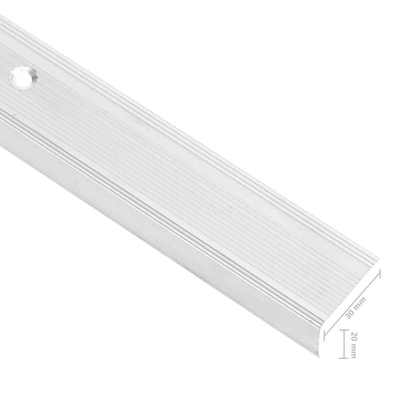 Casa si Gradina/Constructii/Scari si accesorii interioare/Scari lemn - Profile trepte in forma de L, 5 buc, argintiu, 100 cm, aluminiu - Infinity.ro