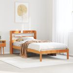 Casa si Gradina - Mobilier - Paturi si accesorii - Paturi - Cadru de pat cu tablie, maro ceruit, 100x200 cm, lemn masiv pin - Infinity.ro