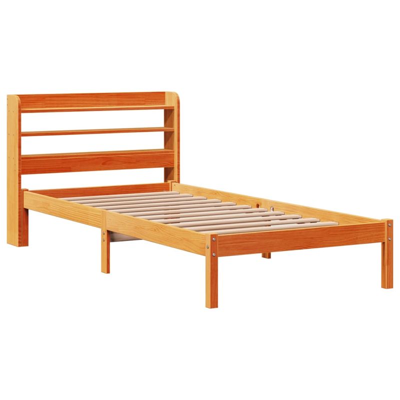 Casa si Gradina - Mobilier - Paturi si accesorii - Paturi - Cadru de pat cu tablie, maro ceruit, 100x200 cm, lemn masiv pin - Infinity.ro