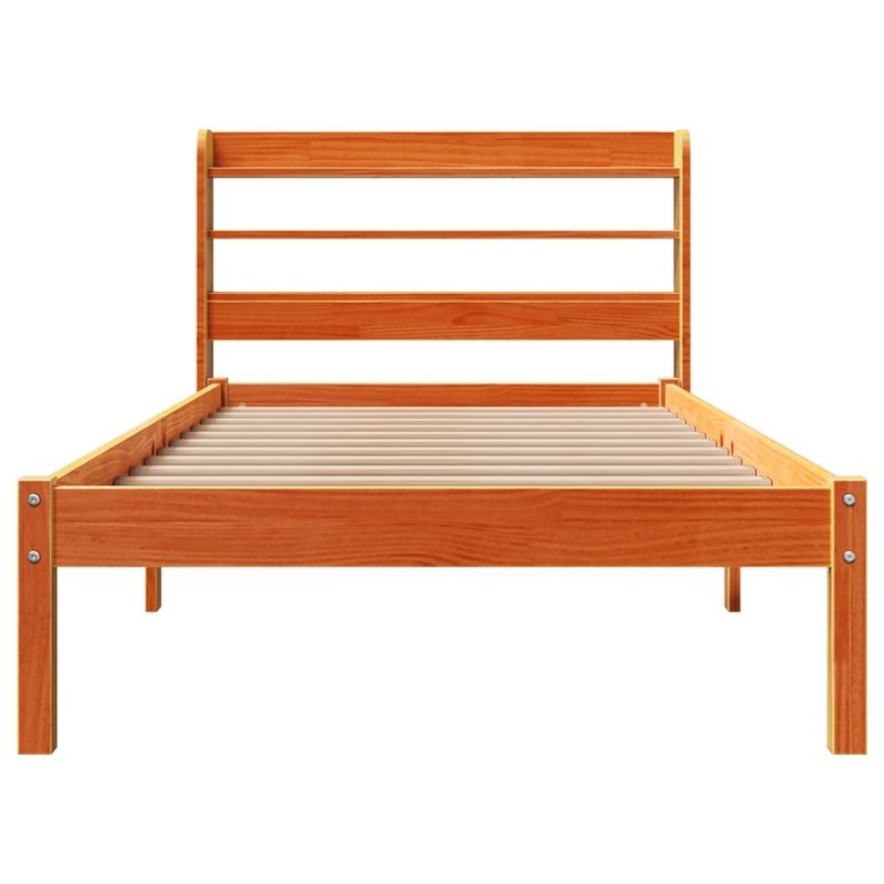 Casa si Gradina - Mobilier - Paturi si accesorii - Paturi - Cadru de pat cu tablie, maro ceruit, 100x200 cm, lemn masiv pin - Infinity.ro