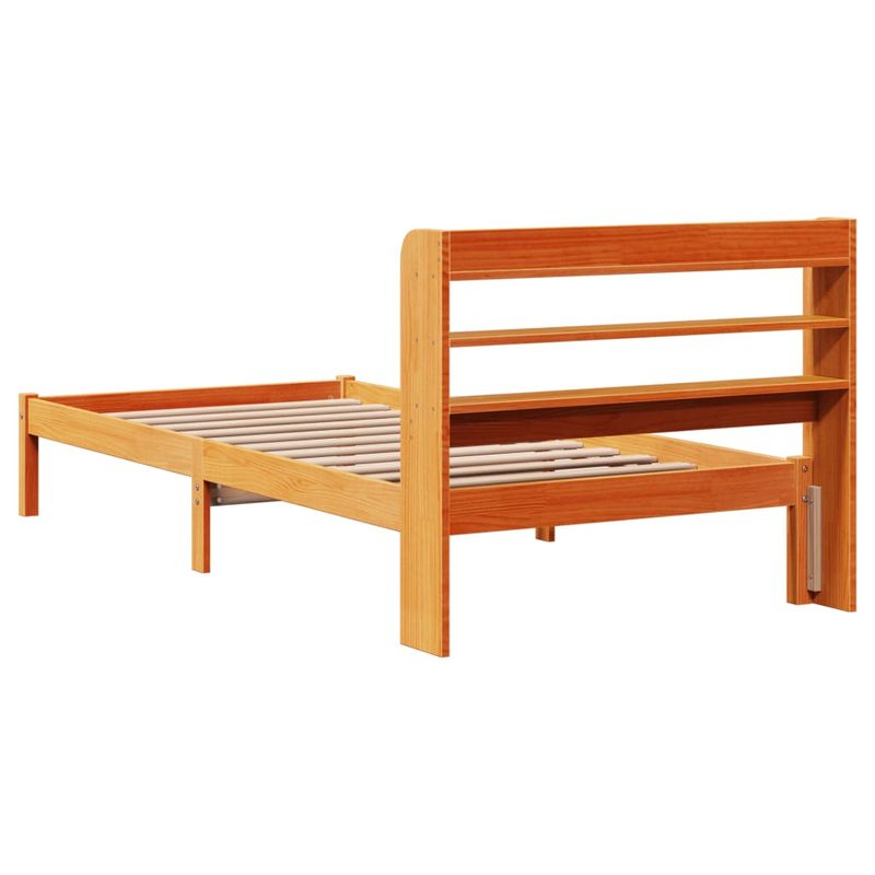 Casa si Gradina - Mobilier - Paturi si accesorii - Paturi - Cadru de pat cu tablie, maro ceruit, 100x200 cm, lemn masiv pin - Infinity.ro