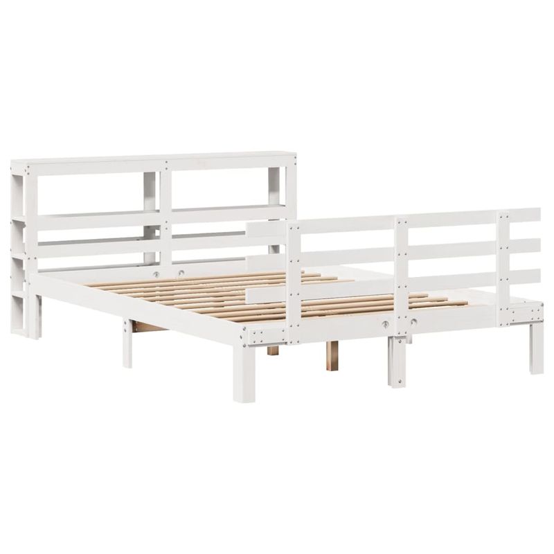 Casa si Gradina - Mobilier - Paturi si accesorii - Paturi - Cadru de pat cu tablie, alb, 150x200 cm lemn masiv pin - Infinity.ro