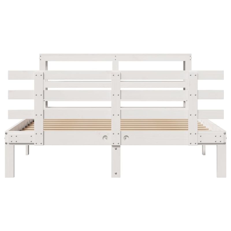 Casa si Gradina - Mobilier - Paturi si accesorii - Paturi - Cadru de pat cu tablie, alb, 150x200 cm lemn masiv pin - Infinity.ro