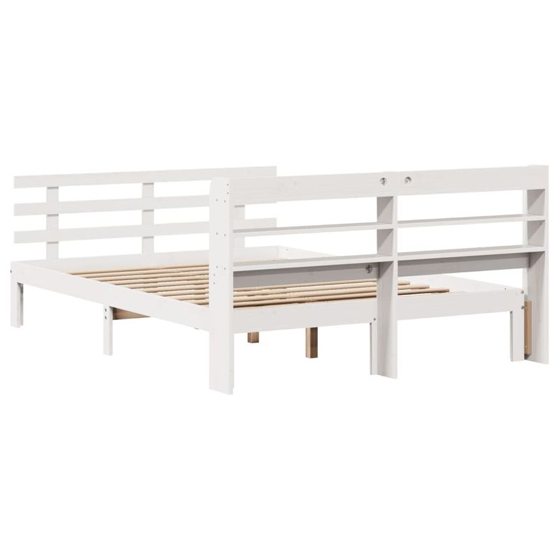 Casa si Gradina - Mobilier - Paturi si accesorii - Paturi - Cadru de pat cu tablie fara saltea, alb, 140x190 cm - Infinity.ro