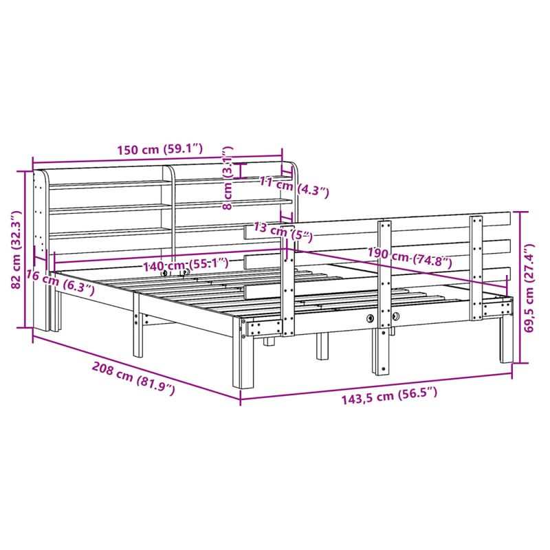 Casa si Gradina - Mobilier - Paturi si accesorii - Paturi - Cadru de pat cu tablie fara saltea, alb, 140x190 cm - Infinity.ro