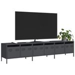 Casa si Gradina - Mobilier - Comode si corpuri - Comode - Dulap TV, antracit, 202x39x43,5 cm, otel laminat la rece - Infinity.ro