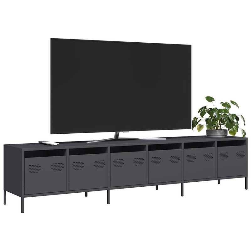 Casa si Gradina - Mobilier - Comode si corpuri - Comode - Dulap TV, antracit, 202x39x43,5 cm, otel laminat la rece - Infinity.ro