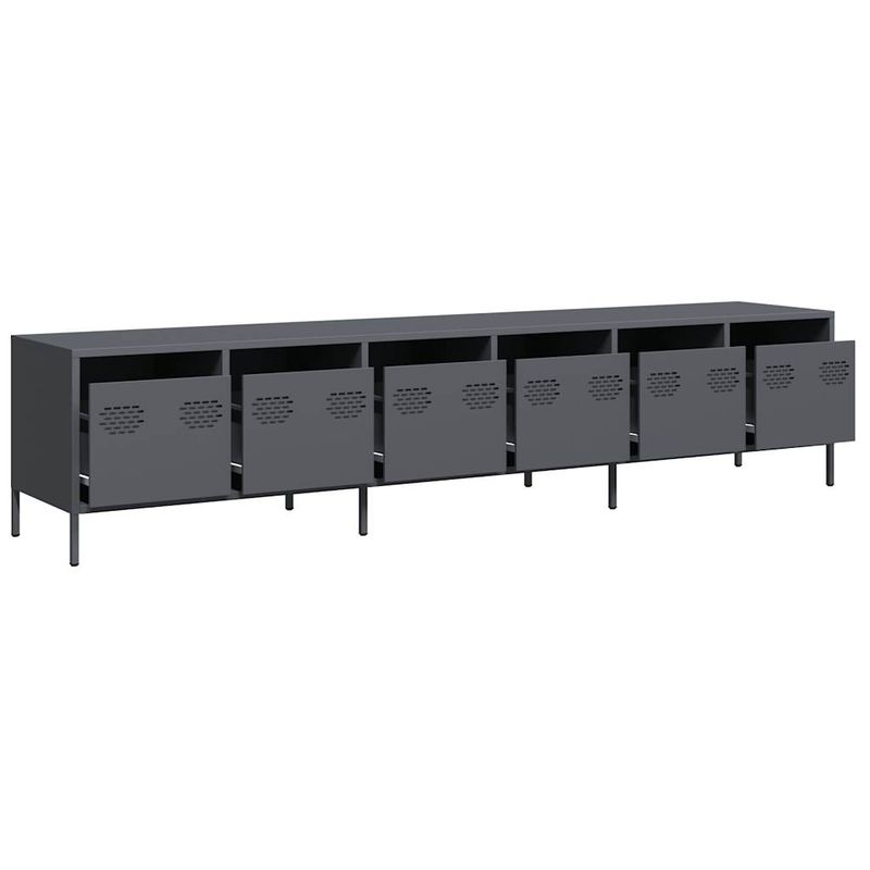 Casa si Gradina - Mobilier - Comode si corpuri - Comode - Dulap TV, antracit, 202x39x43,5 cm, otel laminat la rece - Infinity.ro