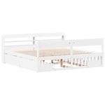 Casa si Gradina - Mobilier - Paturi si accesorii - Paturi - Cadru de pat fara saltea, alb, 200x200 cm, lemn masiv pin - Infinity.ro