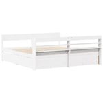 Casa si Gradina - Mobilier - Paturi si accesorii - Paturi - Cadru de pat fara saltea, alb, 200x200 cm, lemn masiv pin - Infinity.ro