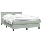 Casa si Gradina - Mobilier - Paturi si accesorii - Paturi - Pat box spring cu saltea, gri deschis, 160x220 cm, catifea - Infinity.ro