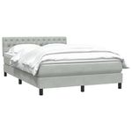 Casa si Gradina - Mobilier - Paturi si accesorii - Paturi - Pat box spring cu saltea, gri deschis, 160x210 cm, catifea - Infinity.ro