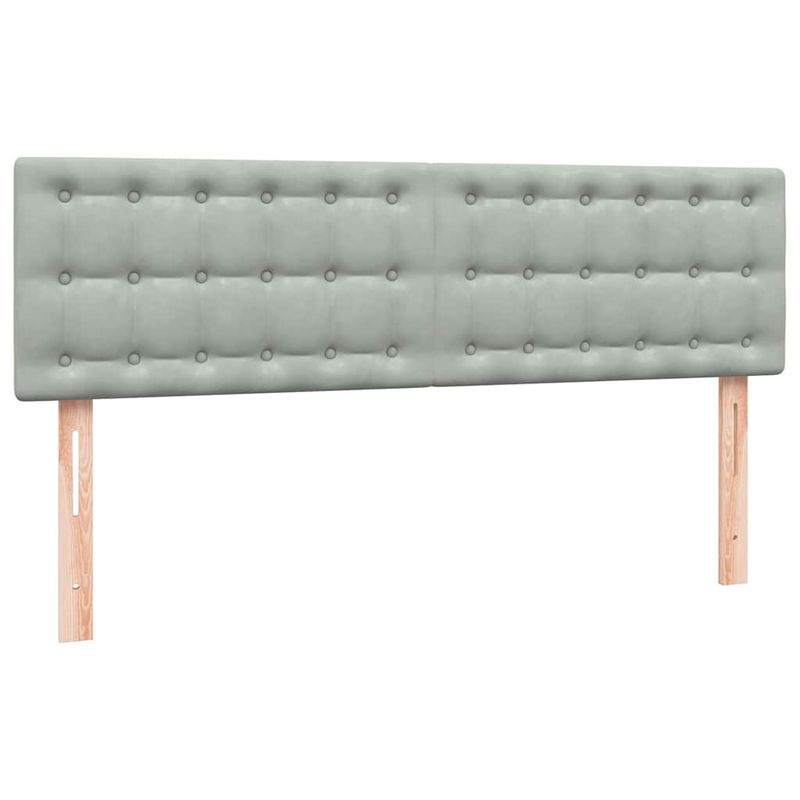 Casa si Gradina - Mobilier - Paturi si accesorii - Paturi - Pat box spring cu saltea, gri deschis, 160x220 cm, catifea - Infinity.ro