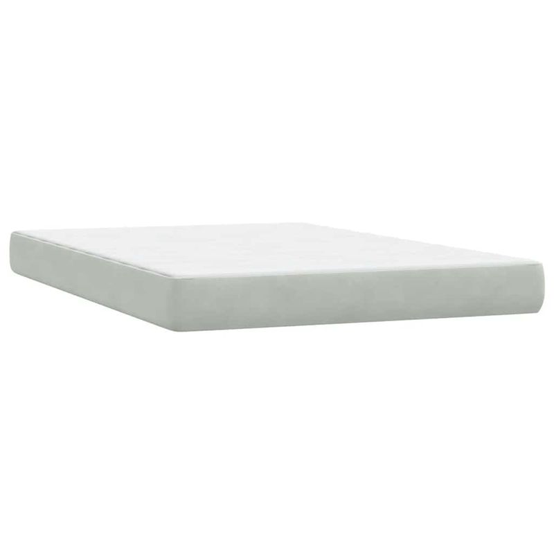 Casa si Gradina - Mobilier - Paturi si accesorii - Paturi - Pat box spring cu saltea, gri deschis, 160x210 cm, catifea - Infinity.ro