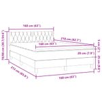 Casa si Gradina - Mobilier - Paturi si accesorii - Paturi - Pat box spring cu saltea, gri deschis, 160x210 cm, catifea - Infinity.ro