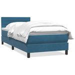 Casa si Gradina - Mobilier - Paturi si accesorii - Paturi - Pat box spring cu saltea, albastru inchis, 80x210 cm, catifea - Infinity.ro