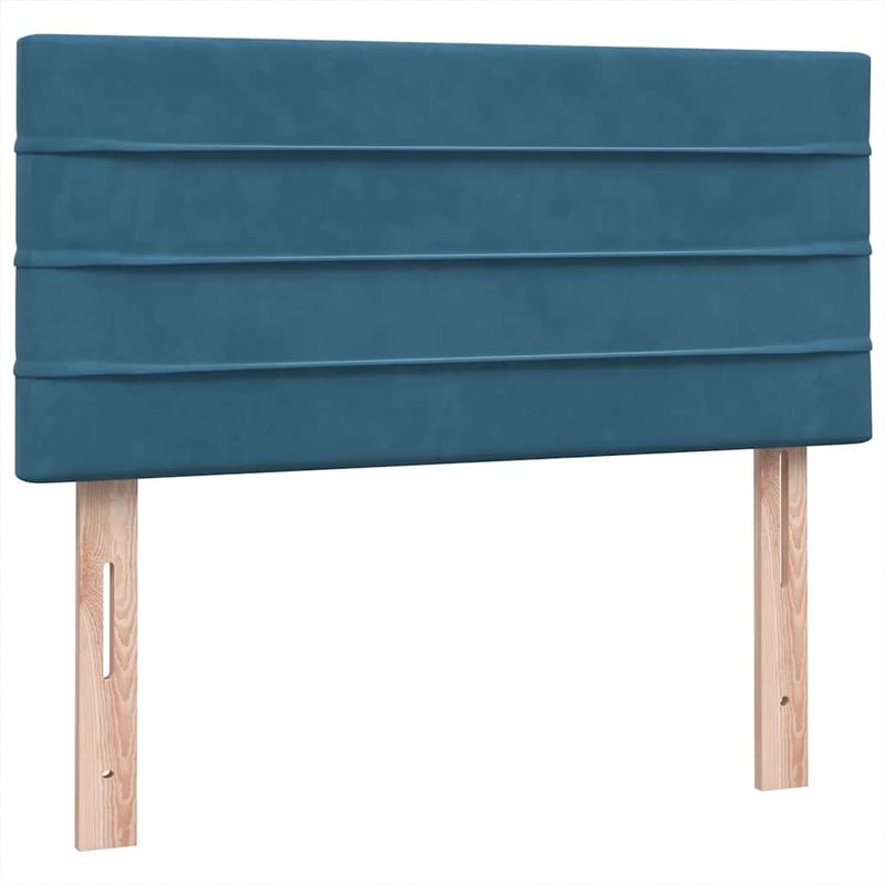 Casa si Gradina - Mobilier - Paturi si accesorii - Paturi - Pat box spring cu saltea, albastru inchis, 80x210 cm, catifea - Infinity.ro
