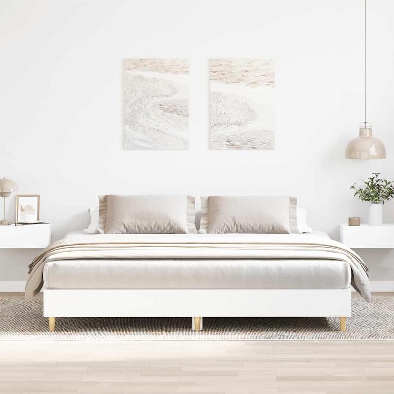 Casa si Gradina - Mobilier - Paturi si accesorii - Paturi - Cadru de pat fara saltea, alb, 160x200 cm, lemn de prelucrare - Infinity.ro