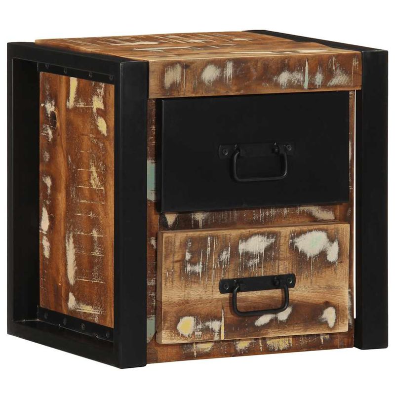 Casa si Gradina - Mobilier - Comode si corpuri - Noptiere - Noptiera multicolor 40x35x40 cm lemn masiv recuperat - Infinity.ro