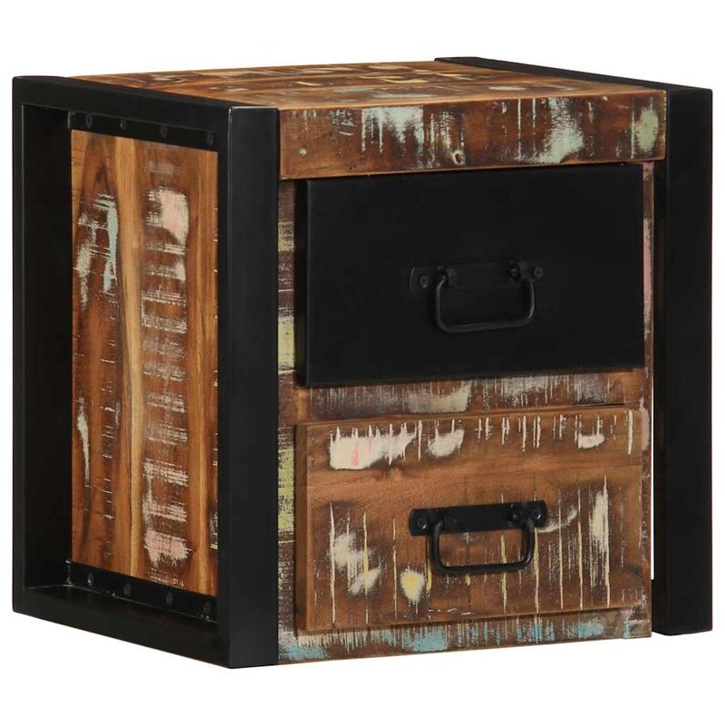 Casa si Gradina - Mobilier - Comode si corpuri - Noptiere - Noptiera multicolor 40x35x40 cm lemn masiv recuperat - Infinity.ro