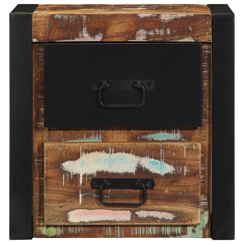 Casa si Gradina - Mobilier - Comode si corpuri - Noptiere - Noptiera multicolor 40x35x40 cm lemn masiv recuperat - Infinity.ro