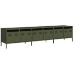 Casa si Gradina - Mobilier - Comode si corpuri - Comode - Dulap TV, verde masliniu, 202x39x43,5 cm, otel laminat la rece - Infinity.ro