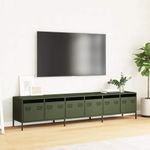 Casa si Gradina - Mobilier - Comode si corpuri - Comode - Dulap TV, verde masliniu, 202x39x43,5 cm, otel laminat la rece - Infinity.ro