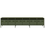 Casa si Gradina - Mobilier - Comode si corpuri - Comode - Dulap TV, verde masliniu, 202x39x43,5 cm, otel laminat la rece - Infinity.ro