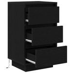 Casa si Gradina - Mobilier - Comode si corpuri - Noptiere - Noptiera cu lumini LED Negru 38x34x65 cm - Infinity.ro