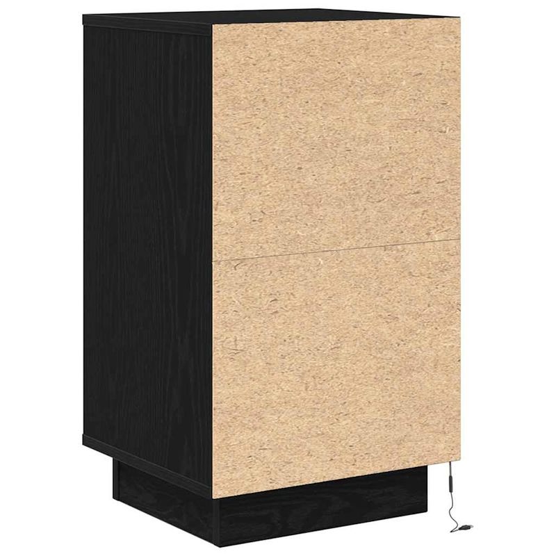 Casa si Gradina - Mobilier - Comode si corpuri - Noptiere - Noptiera cu lumini LED Negru 38x34x65 cm - Infinity.ro