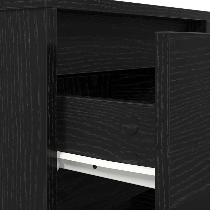 Casa si Gradina - Mobilier - Comode si corpuri - Noptiere - Noptiera cu lumini LED Negru 38x34x65 cm - Infinity.ro