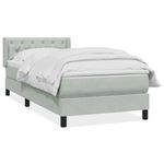 Casa si Gradina - Mobilier - Paturi si accesorii - Paturi - Pat box spring cu saltea, gri deschis, 80x210 cm, catifea - Infinity.ro